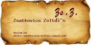 Zsatkovics Zoltán névjegykártya