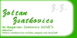 zoltan zsatkovics business card